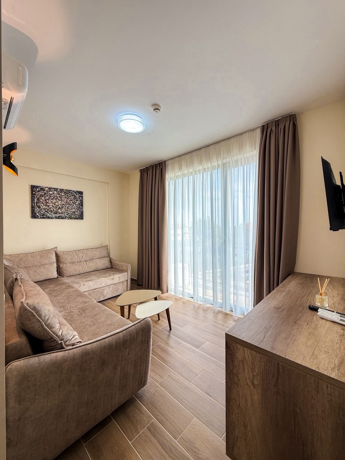 Family room living area at Villa Blanc